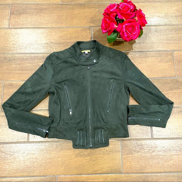 Gianni Bini Army Green Faux Suede Jacket (Size S)🌹 - Picture 9 of 16